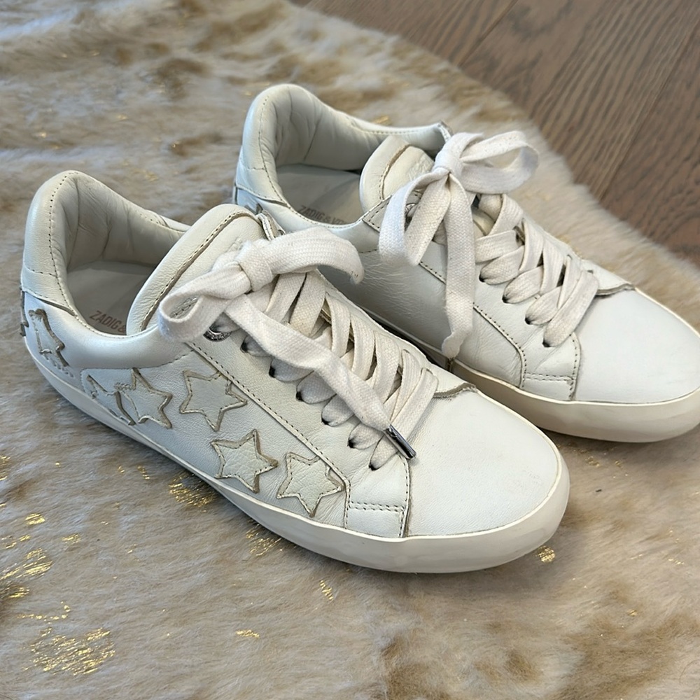 Zadig Voltaire White Heart Sneakers